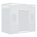 Twin Size House Loft Bed With Ladder And Wardrobe White Twin White Solid Wood