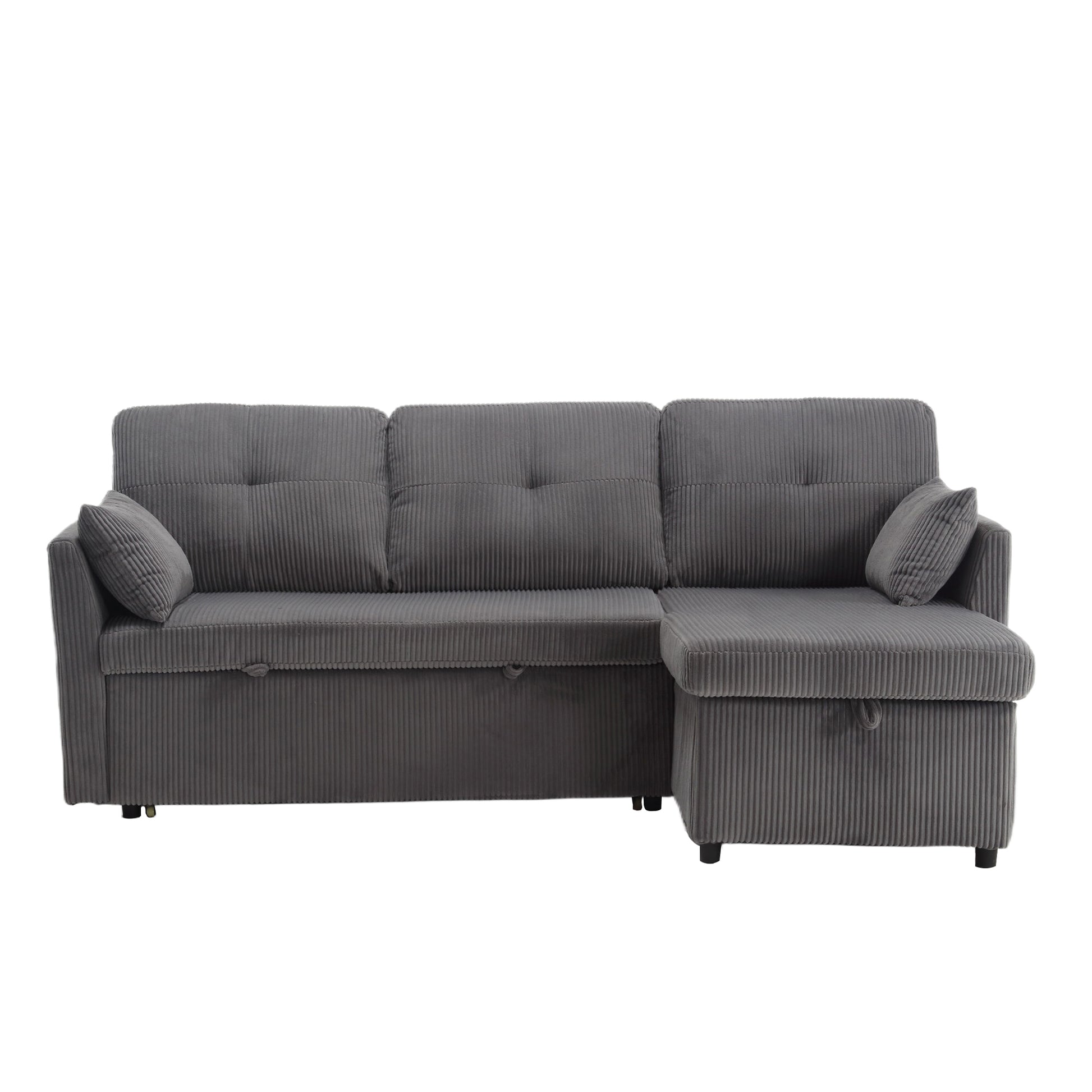 United We Win Furniture, Modular L Shaped Sofa, Modular Long Sofa With Reversible Chaise Lounge, Sofa Bed, Sleeper Sofa, Modular Sofa Combination With Storage Seats. Dark Grey Velvet 4 Seat