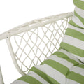 Malia Hanging Chair White Green Fabric