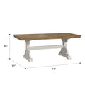Haidel Brown And White Trestle Dining Table Brown White Solid Wood