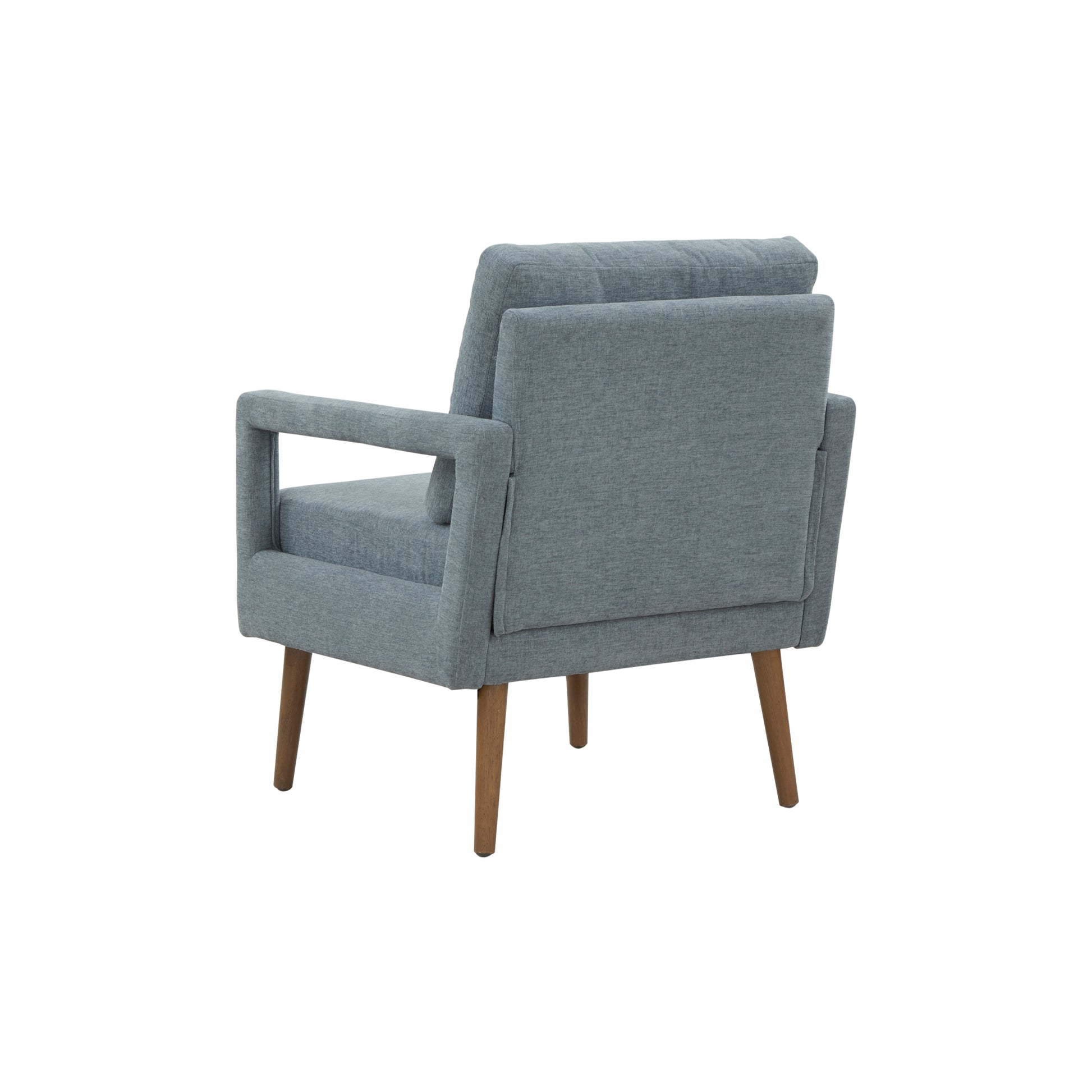 Mid Century Armchair2Pcs, Accent Chair With Wood Legs & Soft Cushion For Living Room, Bedroom, Home Office, Study, Dim Grey Grey Foam Wood Fabric