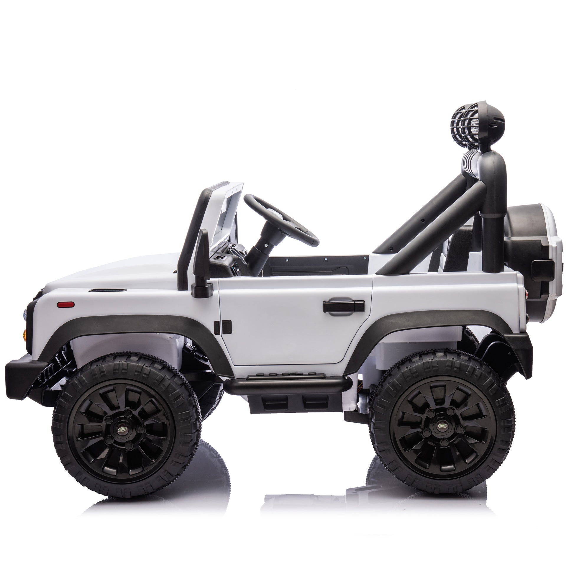 Licensed Land Rover Defender Volta 5008 24V Kids Ride On Car W Parents Control,2Wd,Four Wheel Suspension,Bluetooth,Mp3,Music,Adjustable Volume,Power Display,Led Lights,Speeds 1.86 3.11Mph For Kids 3 7 White Polypropylene