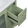 30 Inch Bathroom Vanity With A Soft Close Glass Door, Adjustable Shelves, And Three Drawers Green Bathroom Solid Wood Mdf Glass