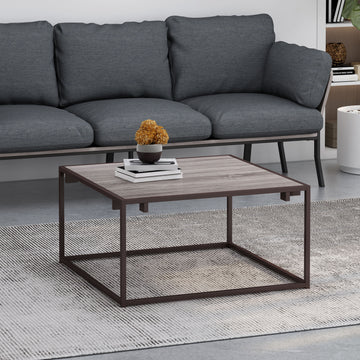 Modern Industrial Coffee Table, Gray And Bronze Grey Primary Living Space Coffee & End Tables Rectangular Mdf