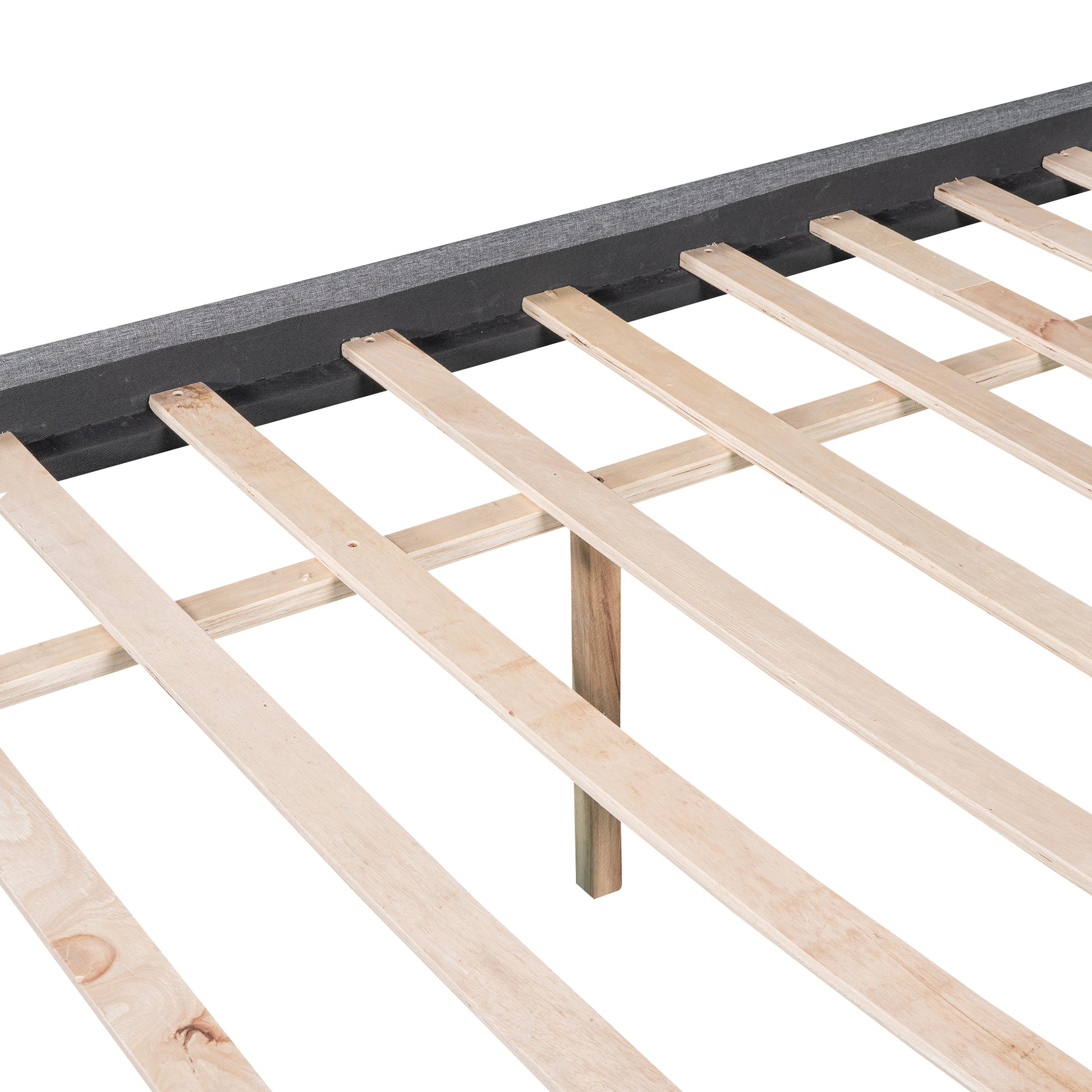 Full Size Upholstered Platform Bed With Pull Out Twin Size Trundle And 3 Drawers, Gray Full Gray Upholstered