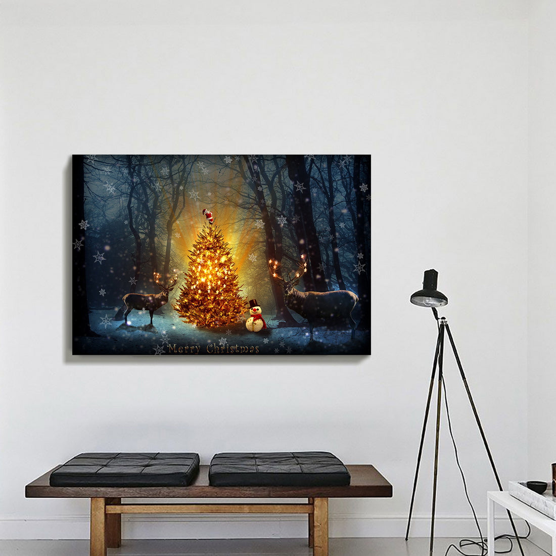 1Pcs Drop Ping Christmas Canvas Wall Art Gold Christmas Tree Paintings Artwork Modern Picutres Gift Poster For Home Wall Decor Framed 4832In Thickness 1.5Inch Rectangle Framed Multicolor Christmas