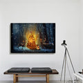 1Pcs Drop Ping Christmas Canvas Wall Art Gold Christmas Tree Paintings Artwork Modern Picutres Gift Poster For Home Wall Decor Framed 4832In Thickness 1.5Inch Rectangle Framed Multicolor Christmas