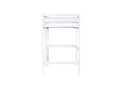 Twin High Loft Bed, Rubber Wood Loft Bed With Safety Guardrail, Built In Desk, Ladder,White Twin White Rubber Wood