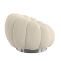 Lillie White Pumpkin Swivel Accent Chair White Foam Solid Wood
