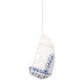 Los Alamitos Hanging Chair With 8Ft Chain White Blue Pe Rattan Iron Waterproof Fabric