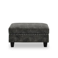 Sectional 3 Seaters Sofa ,Double Sided Multi Functional Footstool, Storage Matnon Slip Leg, Two Pillows, Velvet, Dark Grey Dark Grey Velvet 3 Seat