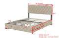 Queen Size Upholstered Platform Bed Frame With 4 Storage Drawers, Adjustable Linen Headboard, Wooden Slats Support, No Box Spring Needed, Easy Assembly, Light Beige Box Spring Not Required Queen Light Beige Wood Bedroom American Design Bed Frame Linen