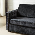 Convertible Sleeper Sofa With Memory Foam Mattress, 3 Seater Full Size Bed Couch For Living Rooms, Designed With Chenille Fabric Black Chenille 3 Seat
