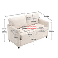 United Modern Chenille Fabric Loveseat, 2 Seat Upholstered Loveseat Sofa Modern Couch Beige Chenille 2 Seat