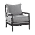 Turned Designing Accent Chair, Gray Gray Fabric