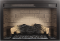 28 Inch Electric Fireplace Insert, Multicolored Flames Powder Coated Electric Antique Black Vent Free Primary Living Space Yes Insert Tempered Glass Sheet Metal Electric