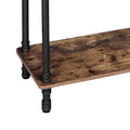 Wood And Metal Frame Console Table With Open Bottom Shelf, Rustic Brown Brown Particle Board