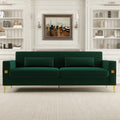 Fx P18 Rg2 Sofa Luxury Emerald Green Velvet Sofa With Gold Accents Modern 3 Seat Couch With Plush Cushions, Perfect For Living Room And Office Decor Retro Green Velvet 2 Seat