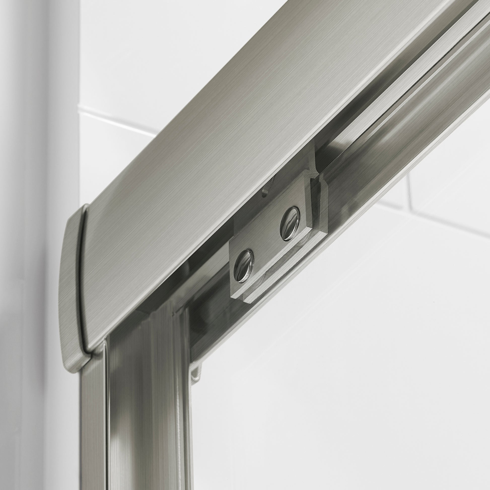 60"W X 60"H Bathtub Double Sliding Tub Shower Door With 1 4" 6Mm Clear Glass, Framed Tub Glass Shower Door, Brushed Titanium Finish Brushed Titanium Bathroom American Design Glass Metal