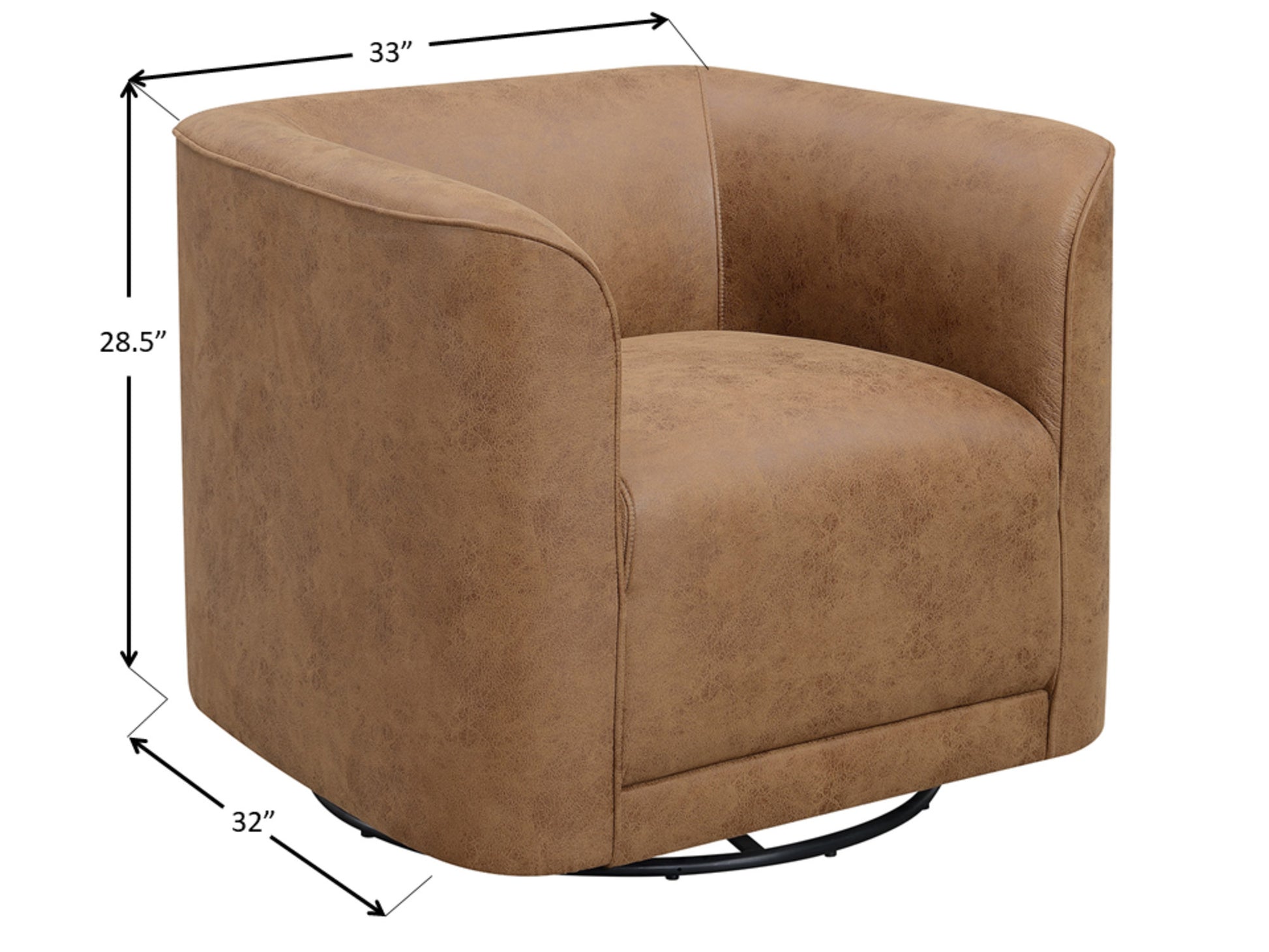Brella Brown Swivel Accent Chair Brown Foam Engineered Wood