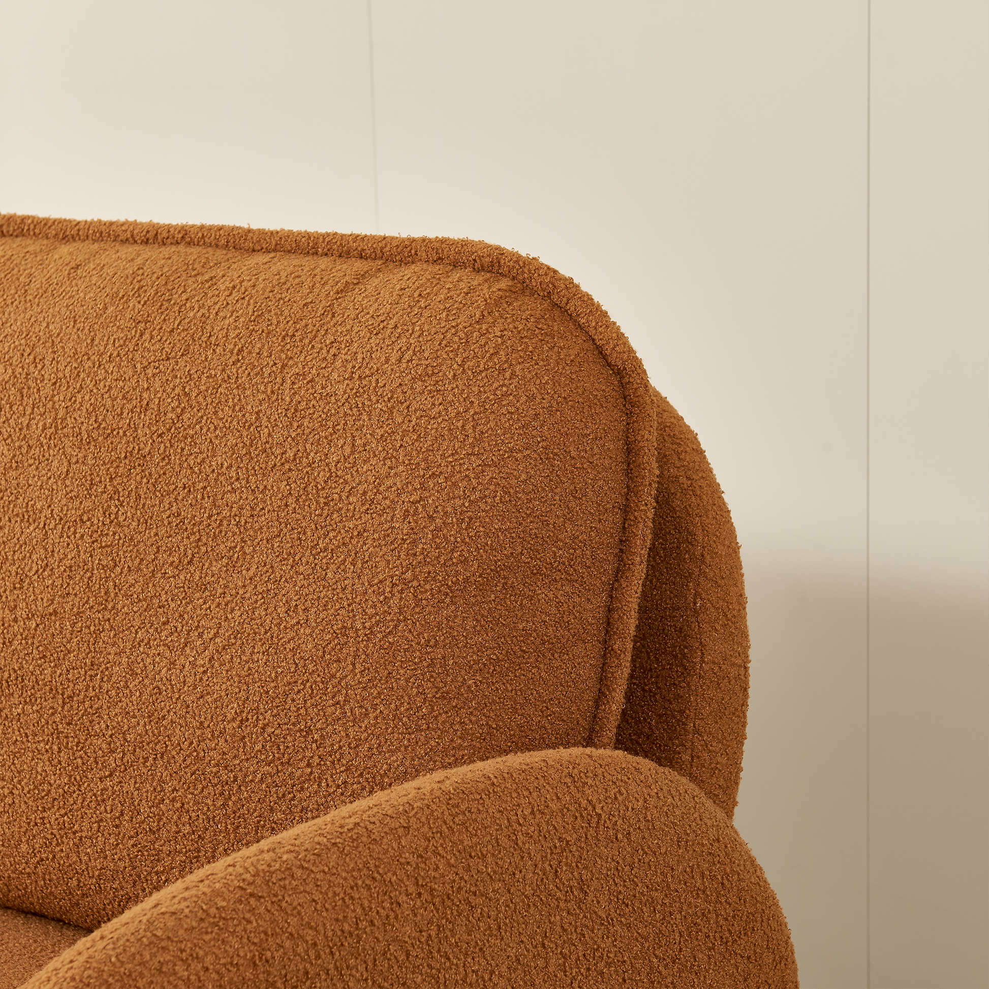 59" Loveseat Sofa Small Couch For Living Room, Sherpa Fabric Upholstered Loveseat Sofa Couch, Small Loveseat Sofa For Apartment, Bedroom Orange Foam Sherpa 2 Seat