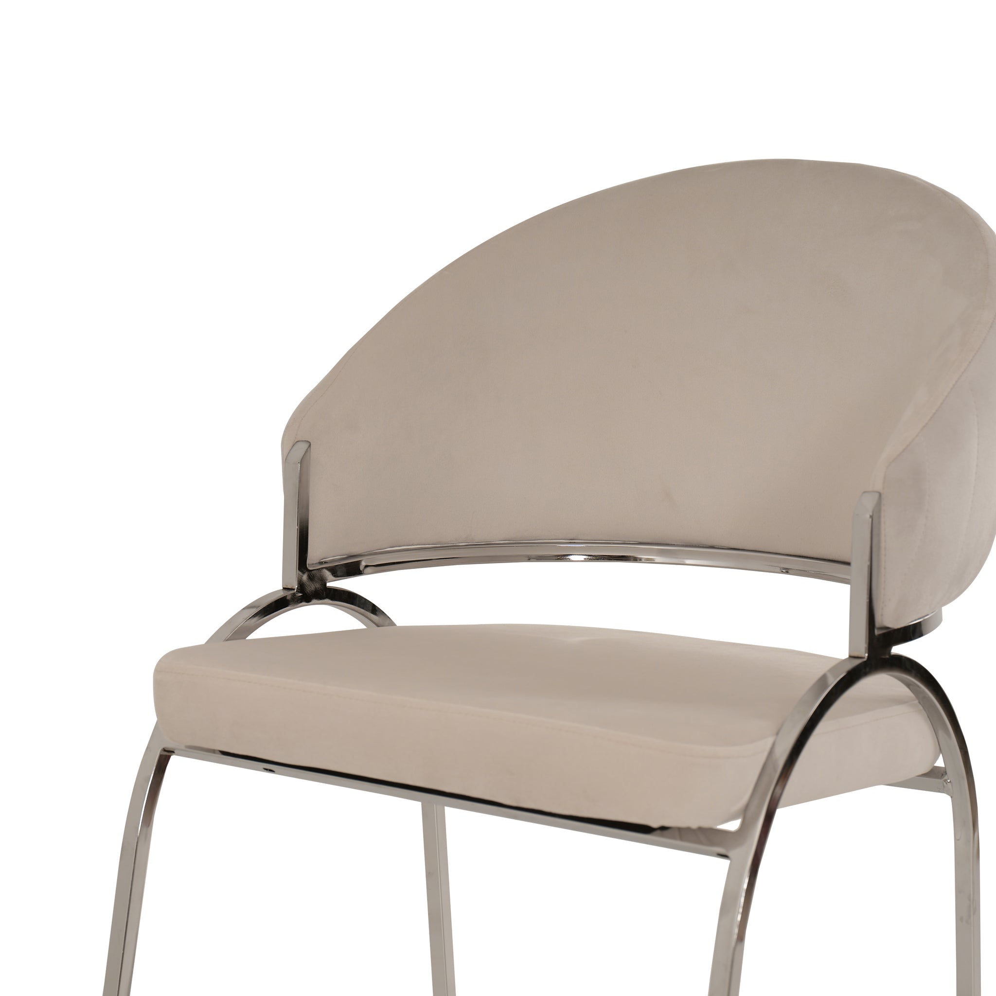 Ruby Modern & Contemporary Style Chair Made With Metal & Steel Legs In Beige Color Beige Primary Living Space Contemporary Plush Metal