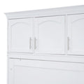 Full Size Murphy Bed Wall Bed With Top Cabinets,White Full White Plywood