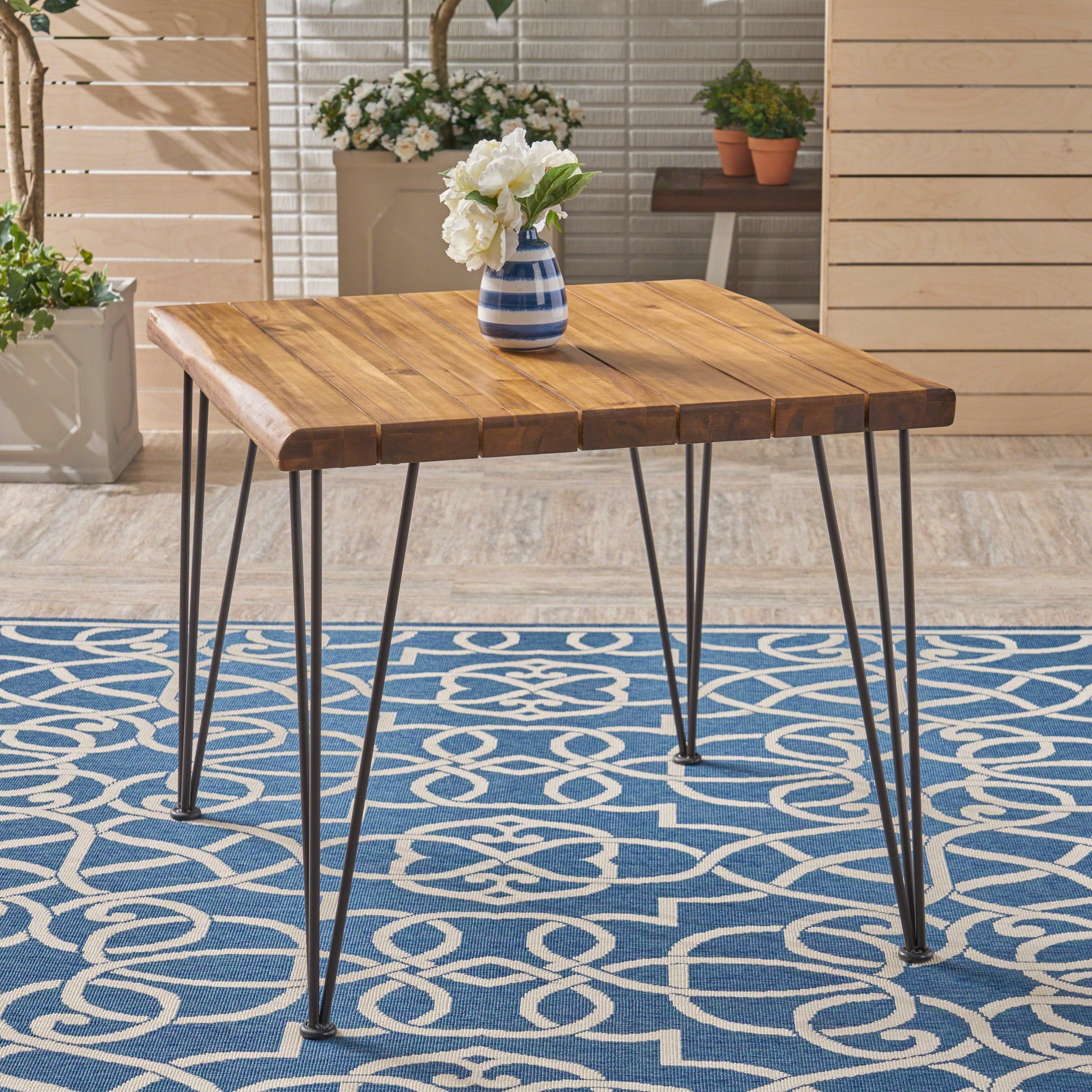 Zion Industrial Wood And Metal 32.5 Teak Wood