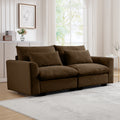 Modern Sofa 2 Seater Corduroy Fabric Sofa With Armrests For Apartment Living Room, Brown Brown Corduroy 2 Seat
