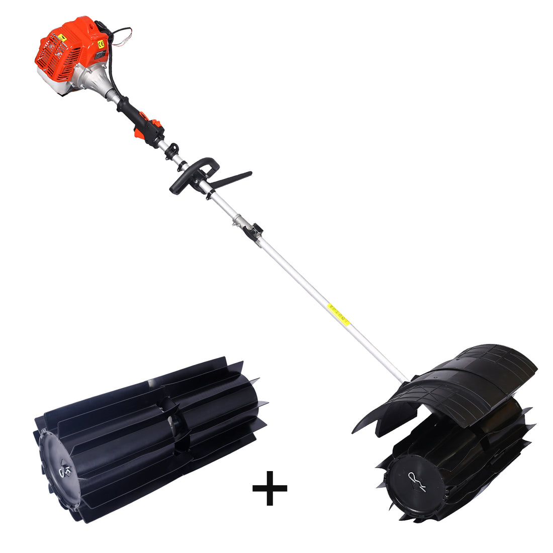 Snow Sweeper Gasoline Powered Paddle Pro,52Cc 2 Stroke ,With 2Pcs Paddle 27.2X10.4" Epa Orange Plastic
