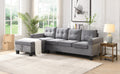 Sectional Sofa Set For Living Room With L Shape Chaise Lounge ,Cup Holder And Left Hand With Storage Chaise Modern 4 Seat Grey Grey Fabric 4 Seat