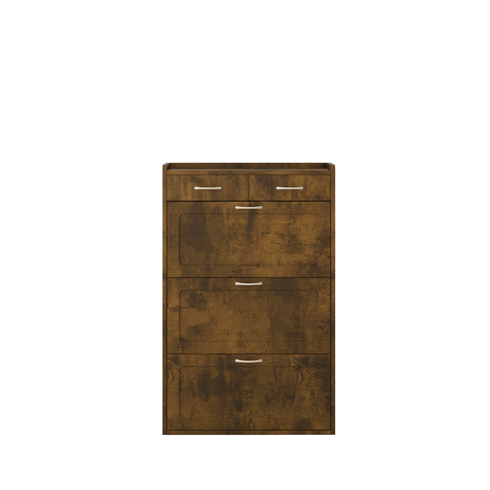 2408 Black Brown Solid Wood Shoe Cabinet, Three Layers, Flip Bucket Shoe Storage Cabinet, Simple And Generous For A Variety Of Home Styles Brown Mdf