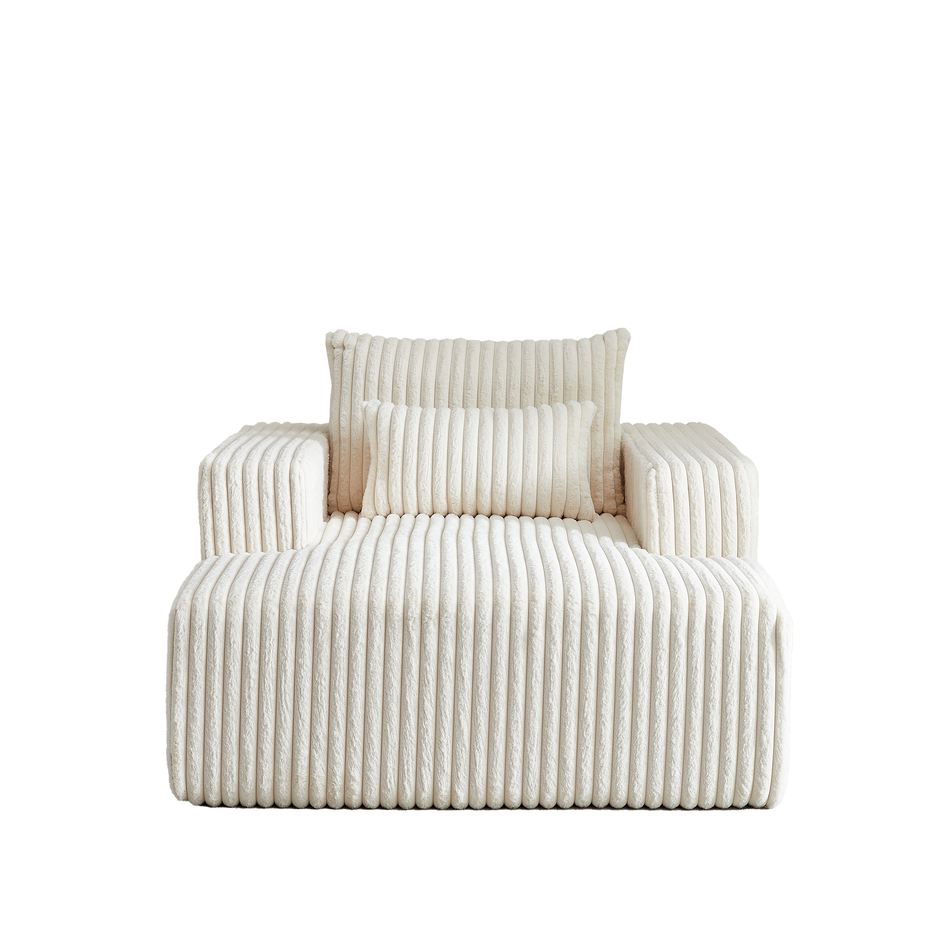 62.5 Inch Corduroy Sponge Sofa Lounge Chair,No Assembly Required,Fluffy Modern Sleeper Chair For Indoor Living Room Bedroom Beige Foam Corduroy 1 Seat