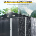 20X13 Ft Outdoor Storage Shed Metal Garage Shed For Car, Bike, Lawnmower Backyard Tool House Building 2 Doors And 4 Vents, Black Black Metal
