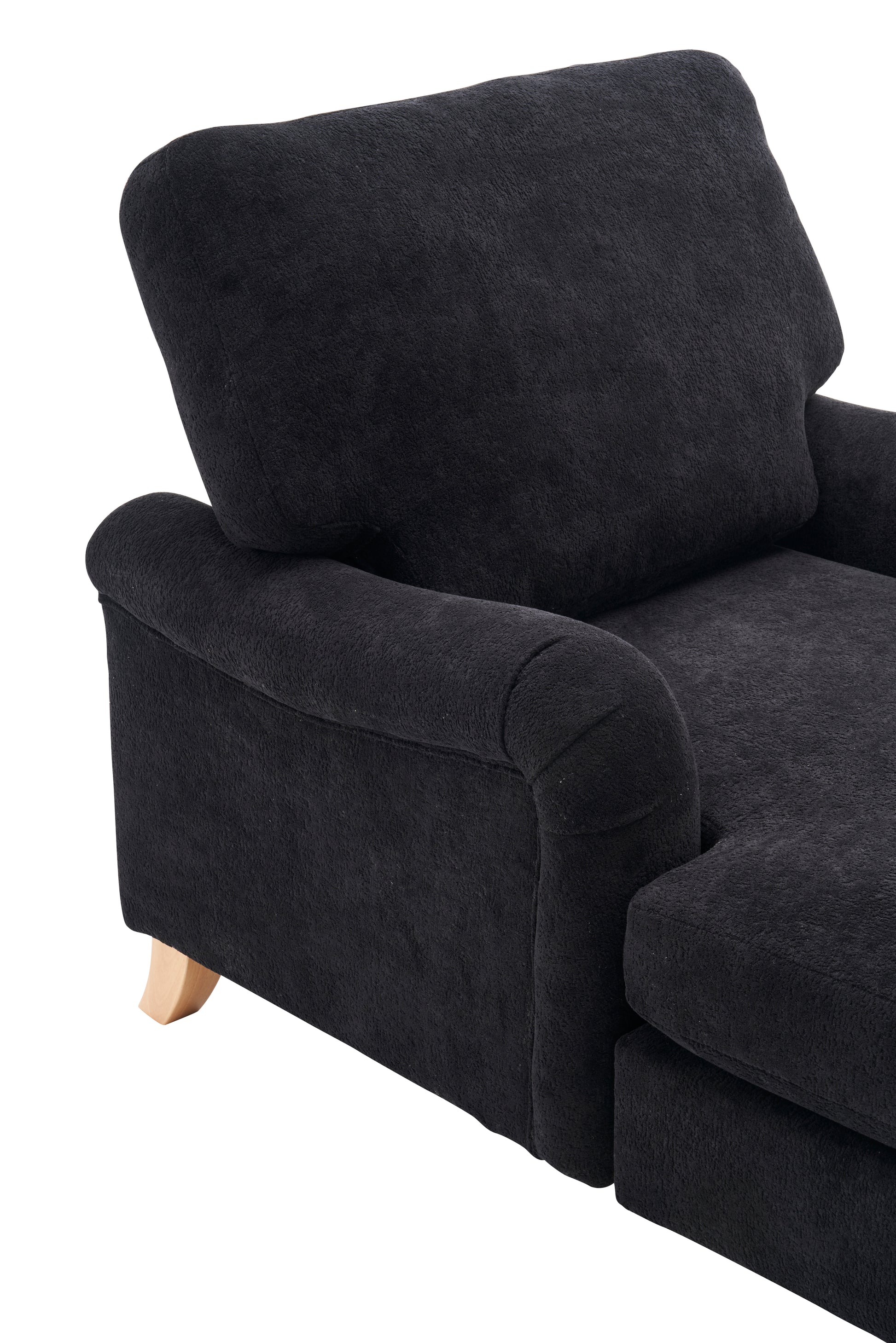 Modern Mid Century Indoor Oversized Chaise Lounger Comfort Sleeper Sofa With Soild Wood Legs Black Foam 1 Seat