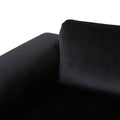 Luxurious Black Velvet 4 Seater Sofa With Ultra Soft Cushions, Metal Silver Legs Decor With Exquisite Craftsman, And Timeless Elegance, Perfect For Elevating Modern And Sophisticated Living Spaces Black Velvet Wood Primary Living Space Pillow Back Soft