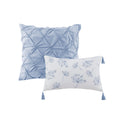 8 Piece Cotton Printed Comforter Set Blue King King Blue Polyester