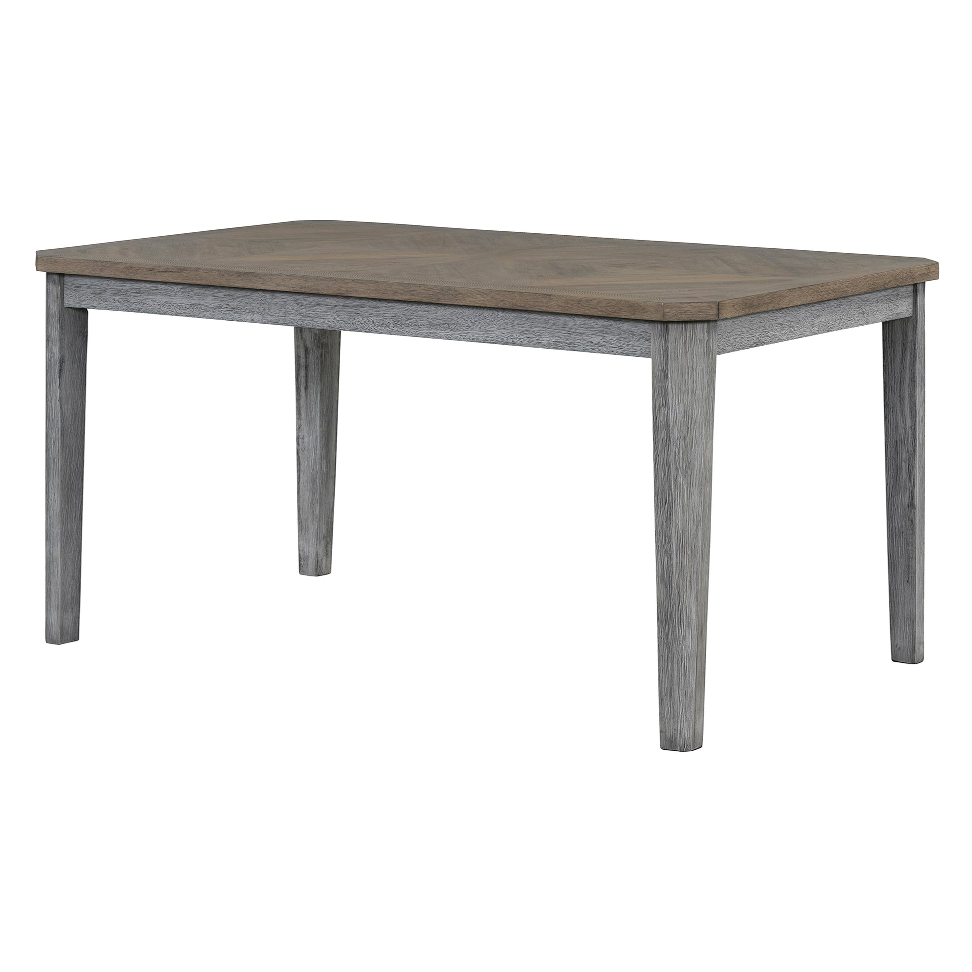 7 Piece Farmhouse Dining Set Classic Rustic Table And 6 High Back Design Chairs For Dining Room, Kitchen Brown Gray Brown Gray Solid Wood Mdf