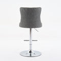 Swivel Pu Leather Barstools Adjusatble Seat Height From 25 33 Inch, Chrome Base Bar Stools With Backs Comfortable Tufted For Home Pub And Kitchen Island, Beige,Set Of 2,1512Gy Grey Dining Room American Design Bar Stools Wing Back Set Of 2 Foam Pu Leather