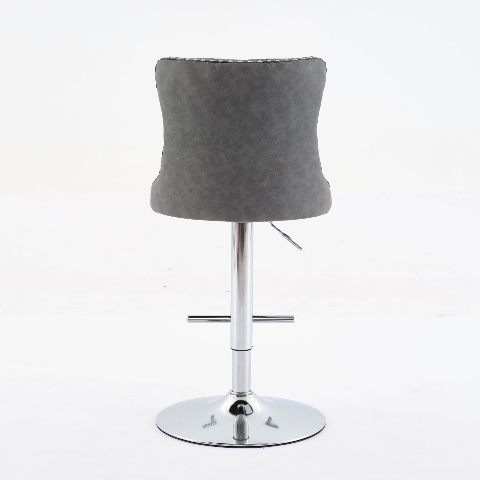 Swivel Pu Leather Barstools Adjusatble Seat Height From 25 33 Inch, Chrome Base Bar Stools With Backs Comfortable Tufted For Home Pub And Kitchen Island, Beige,Set Of 2,1512Gy Grey Dining Room American Design Bar Stools Wing Back Set Of 2 Foam Pu Leather