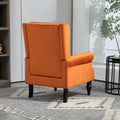 Coolmore Wood Frame Armchair, Modern Accent Chair Lounge Chair With Sturdy Wood Legs For Living Room Bedroom Orange Orange Foam Velvet