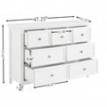 Modern 7 Drawers Dresser 7 Drawers Cabinet,Chest Of Drawers Closet Organizers And Storage Clothes Storage Drawers Cabinet For Living Room, Farmhouse Dresser Organizer White White Mdf