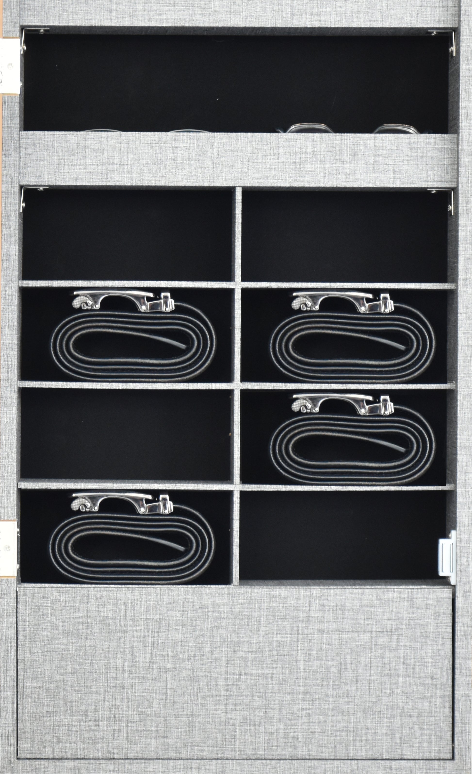Fashion Simple Jewelry Storage Mirror Cabinet With Led Lights Can Be Hung On The Door Or Wall Grey Mdf