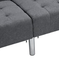 Sofa Bed Convertible Folding Dark Grey Lounge Couch Loveseat Sleeper Sofa Armrests Living Room Bedroom Apartment Reading Room Dark Gray Linen 2 Seat