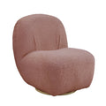 Pink Swivel Accent Chair Pink Primary Living Space Modern Wood Fabric