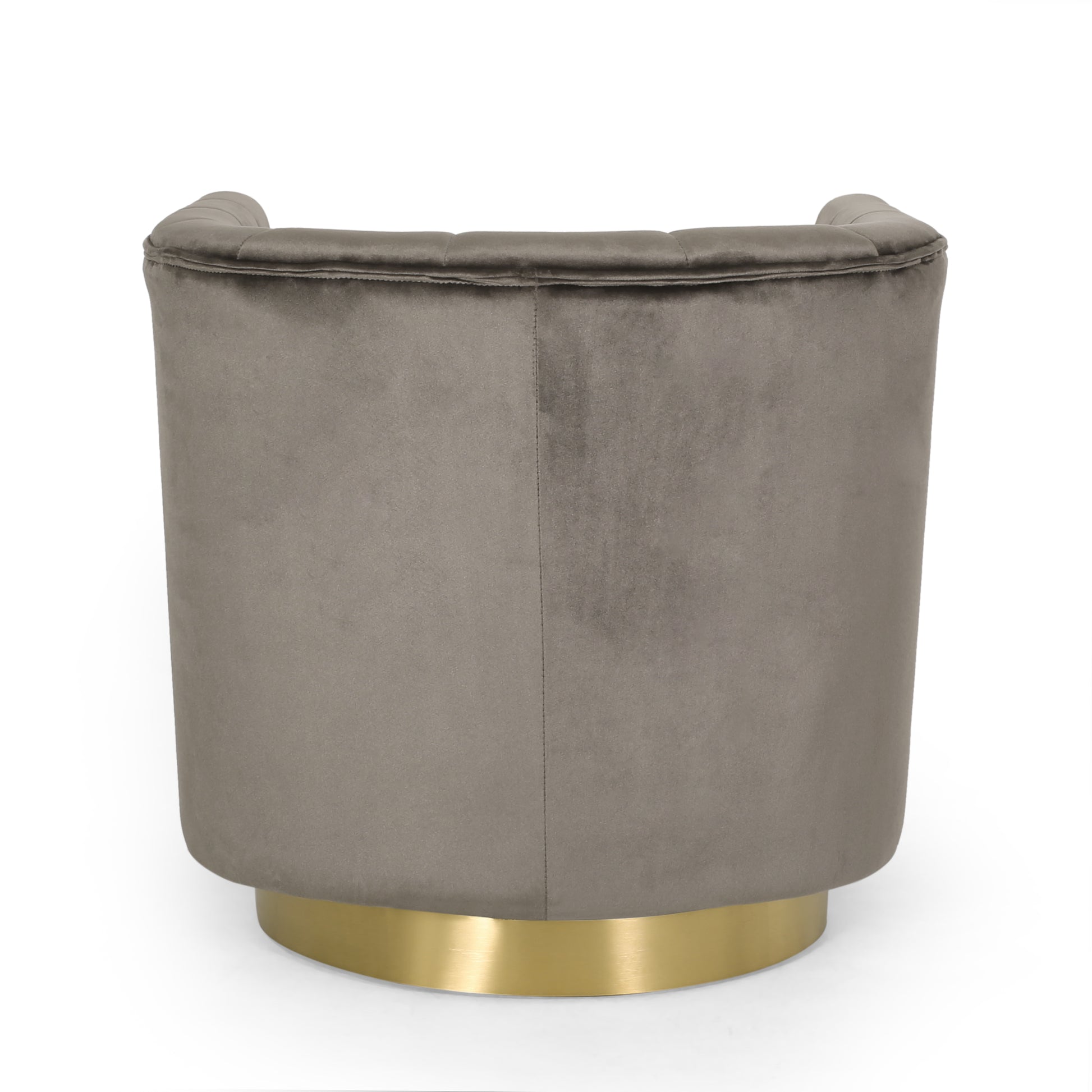 Swivel Arm Chair Grey Velvet