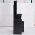 Small Size Left Bedside Cabinet Vanity Table Cushioned Stool, Extra Large Sliding Mirror, Multi Layer, High Capacity Storage Fashionable Dresser, Suitable For Small Space, Epa,Gcc,Ul Certificate