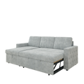 85 Inches Sofa Bed, 3 Seater Sleeper Sofa With Storage Chaise, Square Handrail With Pull And Copper Nail,Chenille Light Grey, Pull Out Couch For Living Room Light Grey Chenille 3 Seat