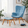 Contour Chair Set Blue Fabric