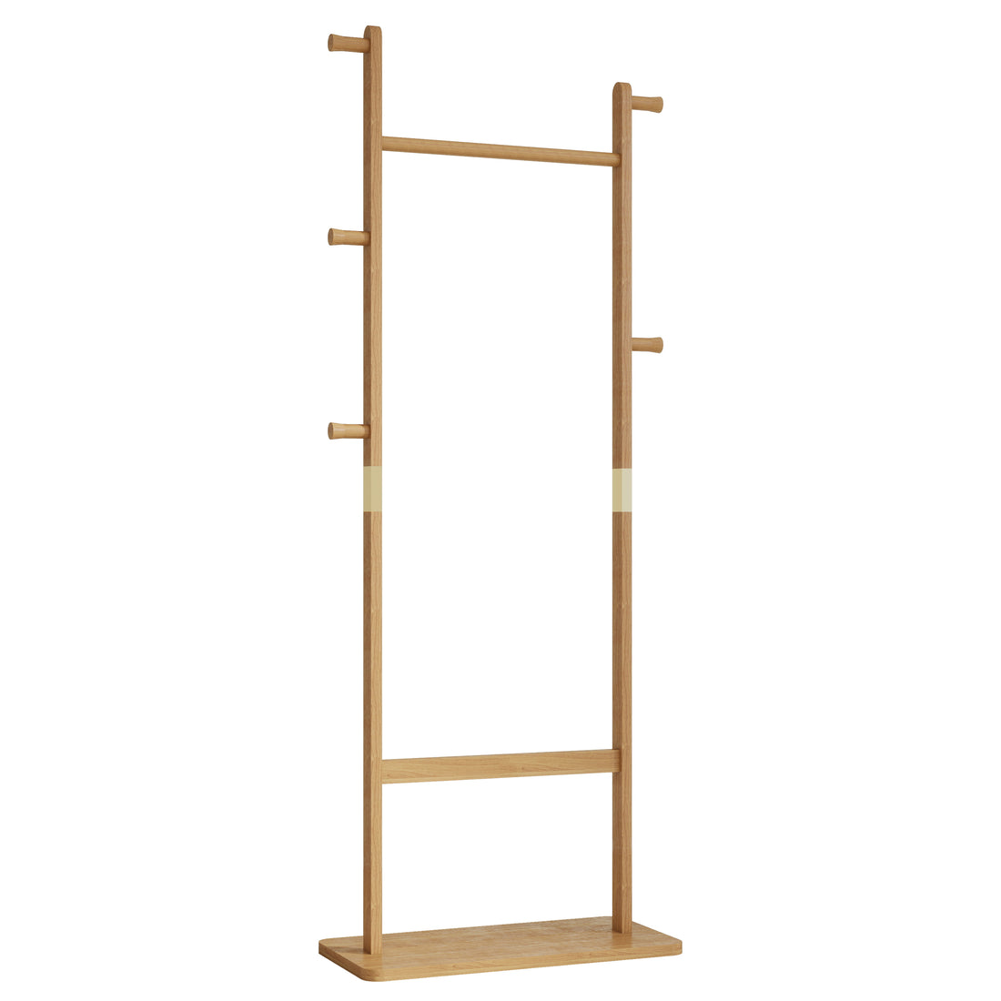 Coat Racks Solid Wood Hanger 23.6* 11*64.1In Solid Environmental Protection Easy To Assemble Beautiful Can Be Placed In The Bedroom Entrance Living Room Burly Wood Natural Wood Wash Light Brown